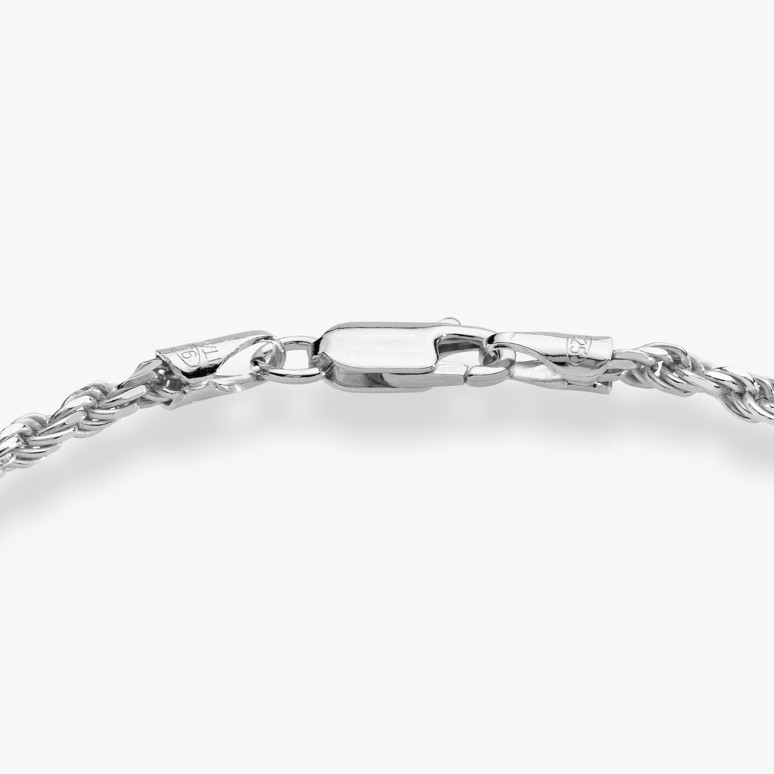 Rope Anklet in Sterling Silver, 3mm