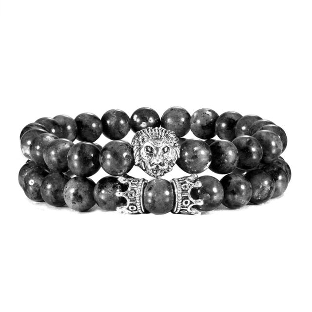 Lion Bracelet - Grey & Silver