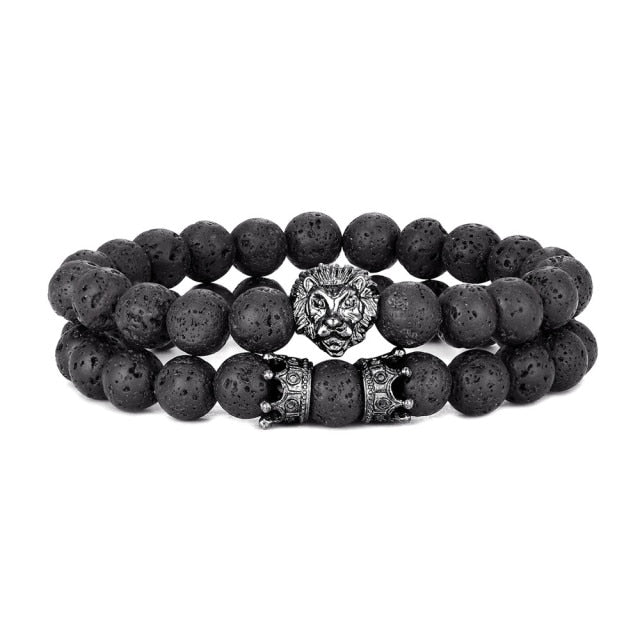 Lion Bracelet - Lava & Grey
