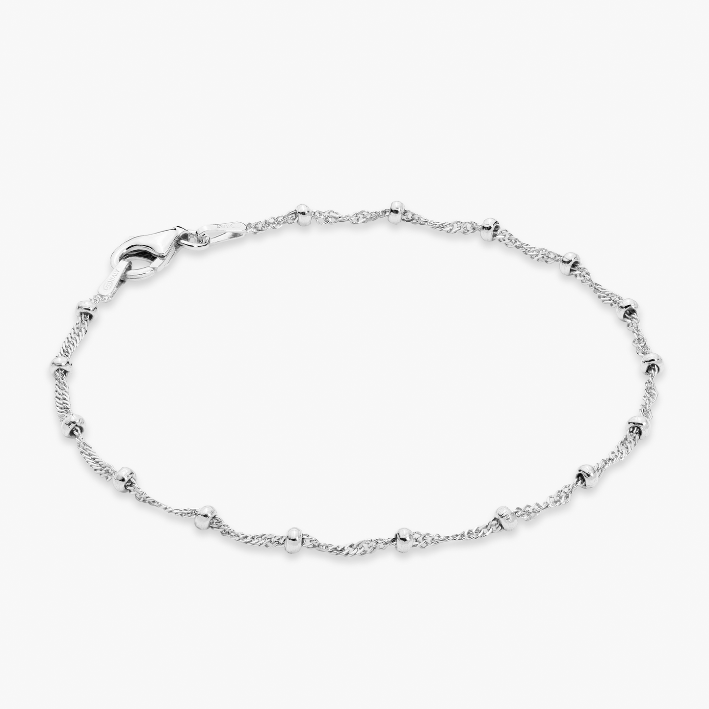 Singapore Bead Chain Bracelet in Sterling Silver