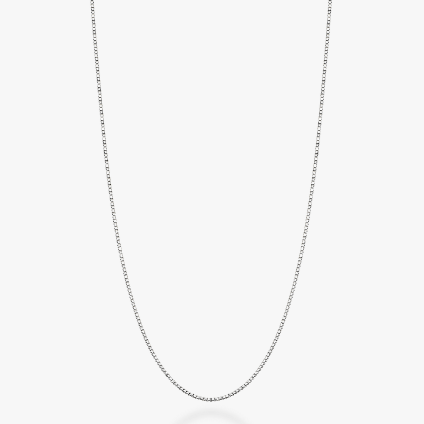 Box Chain Necklace in Sterling Silver, 1mm