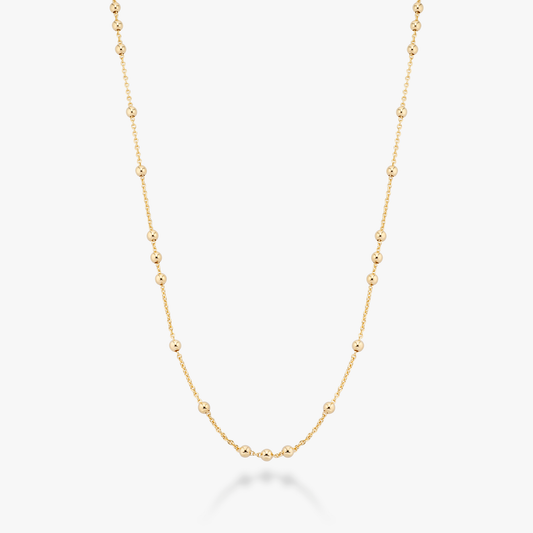 Beaded Rosary 60 Inches Long Wrap Layering Station Necklace in 18k Gold Over Bronze