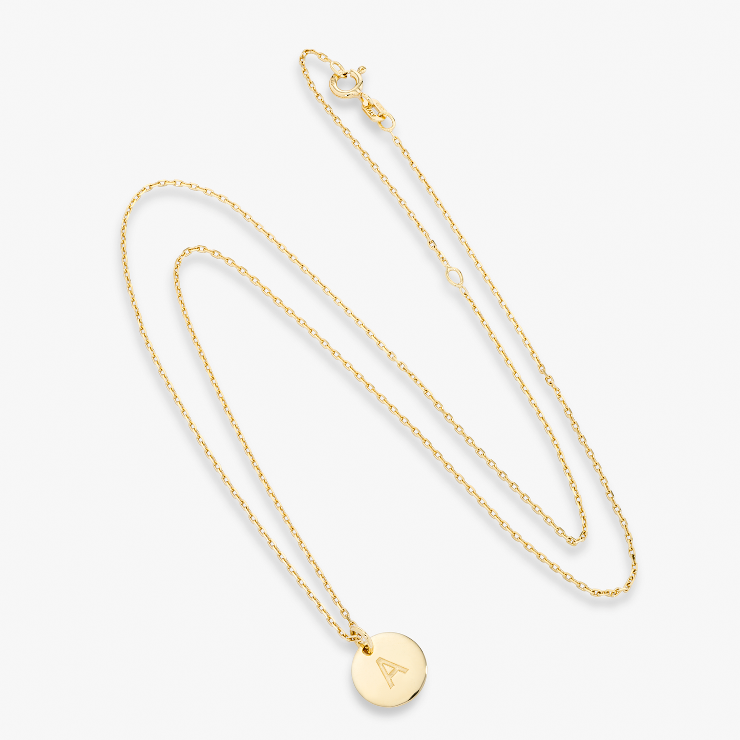 Adjustable Initial Pendant Necklace in 18k Gold Over Sterling Silver
