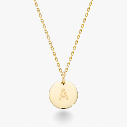 Adjustable Initial Pendant Necklace in 18k Gold Over Sterling Silver
