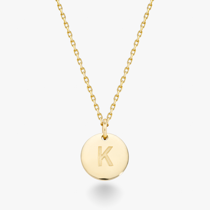 Adjustable Initial Pendant Necklace in 18k Gold Over Sterling Silver
