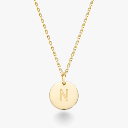 Adjustable Initial Pendant Necklace in 18k Gold Over Sterling Silver