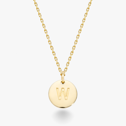 Adjustable Initial Pendant Necklace in 18k Gold Over Sterling Silver