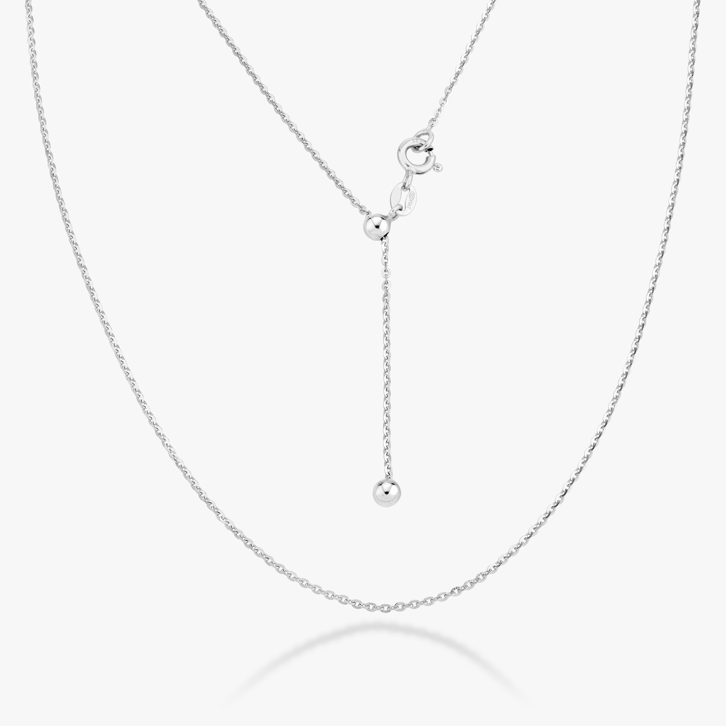 Adjustable Bolo Cable Necklace in Sterling Silver, 1.3mm