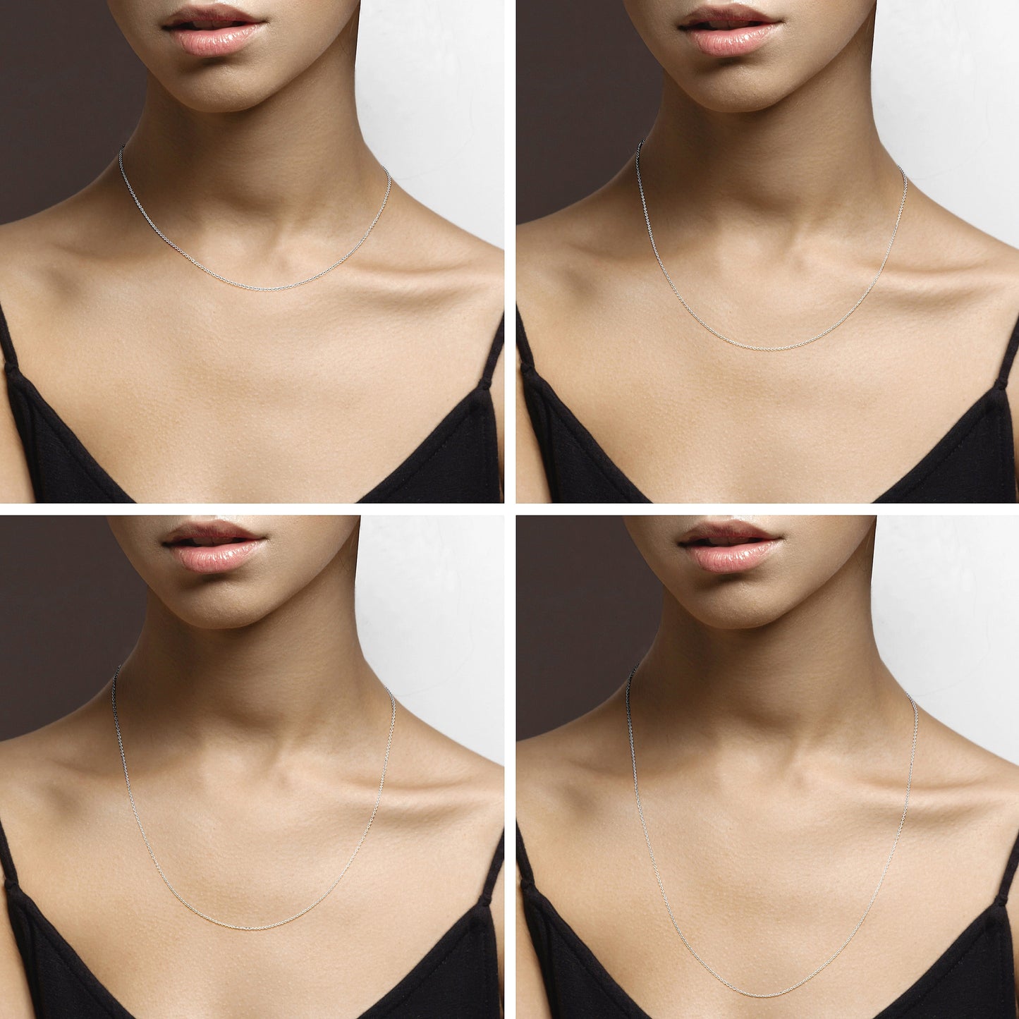 Adjustable Bolo Cable Necklace in Sterling Silver, 1.3mm