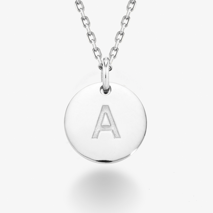 Adjustable Initial Pendant Necklace in Sterling Silver