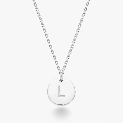 Adjustable Initial Pendant Necklace in Sterling Silver