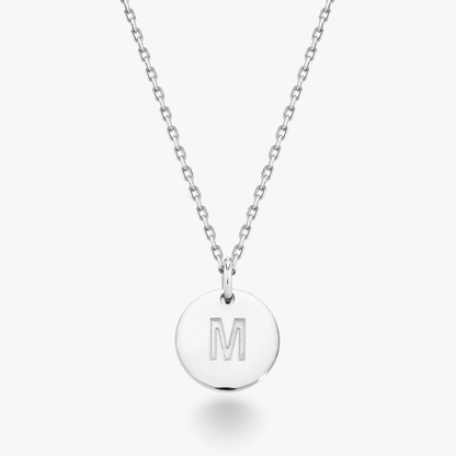 Adjustable Initial Pendant Necklace in Sterling Silver