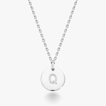Adjustable Initial Pendant Necklace in Sterling Silver