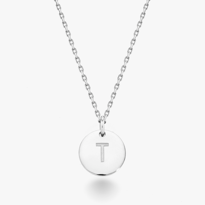 Adjustable Initial Pendant Necklace in Sterling Silver