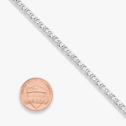 Mariner Anklet in Sterling Silver, 3mm