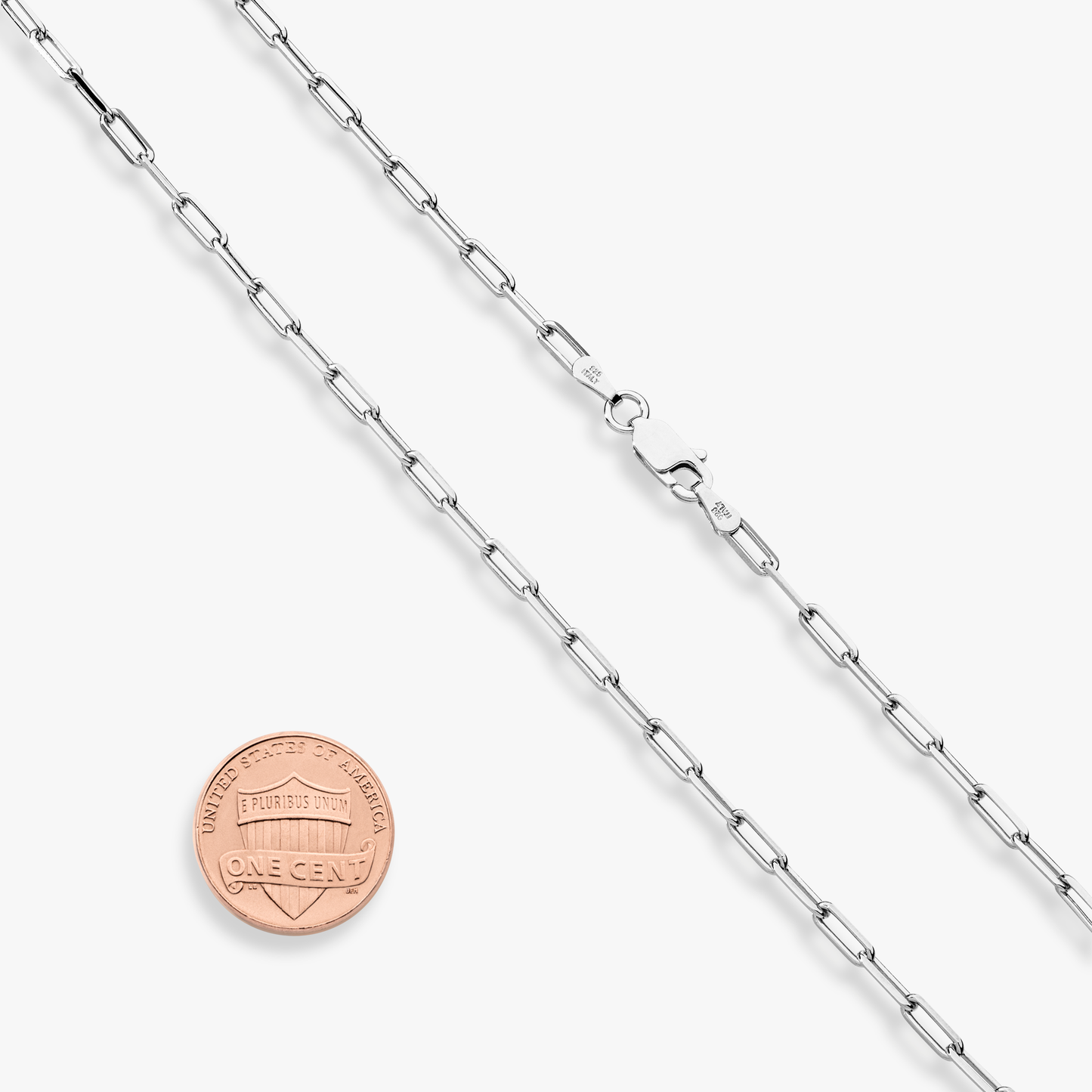 Paperclip Anklet in Sterling Silver, 2.5mm