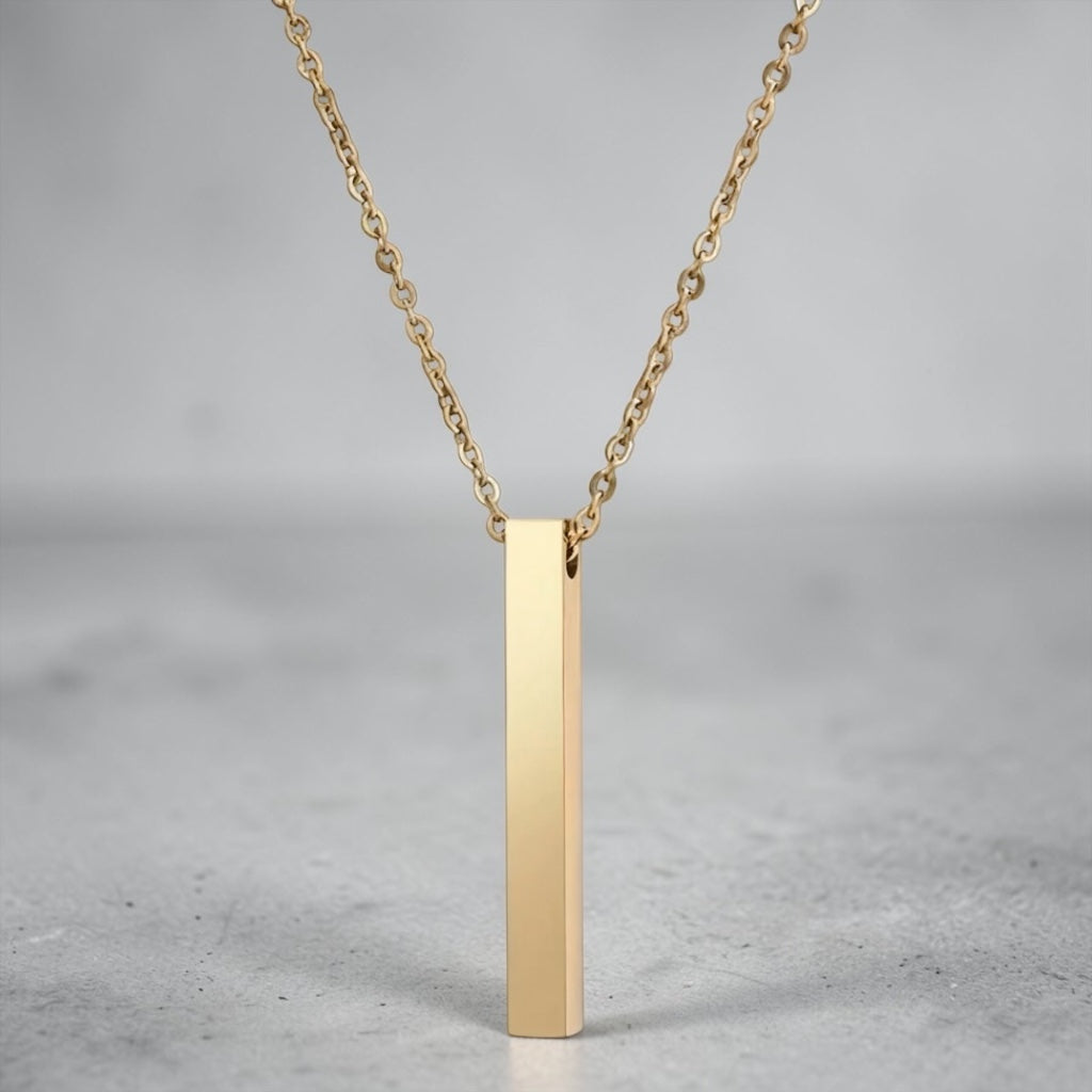 Block Necklace - Gold
