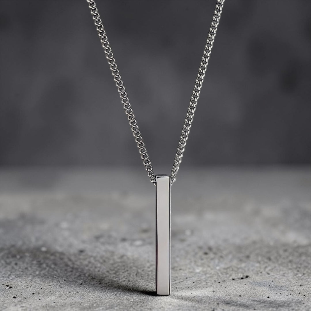 Block Necklace - Silver