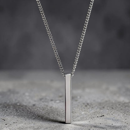 Block Necklace - Silver