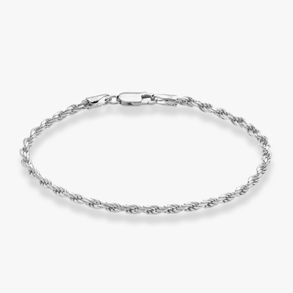 Rope Anklet in Sterling Silver, 3mm