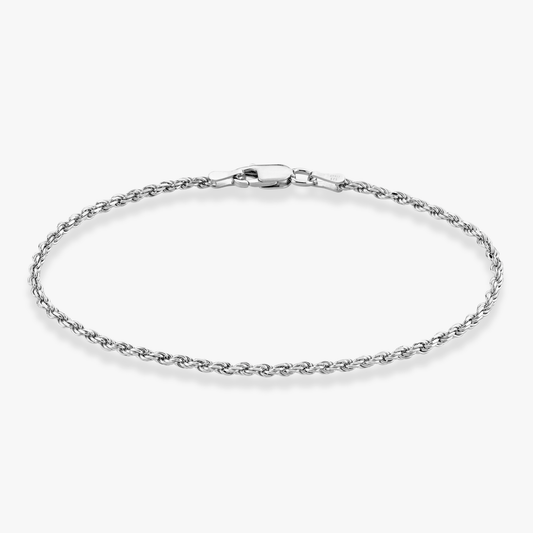 Rope Bracelet in sterling silver, 2mm