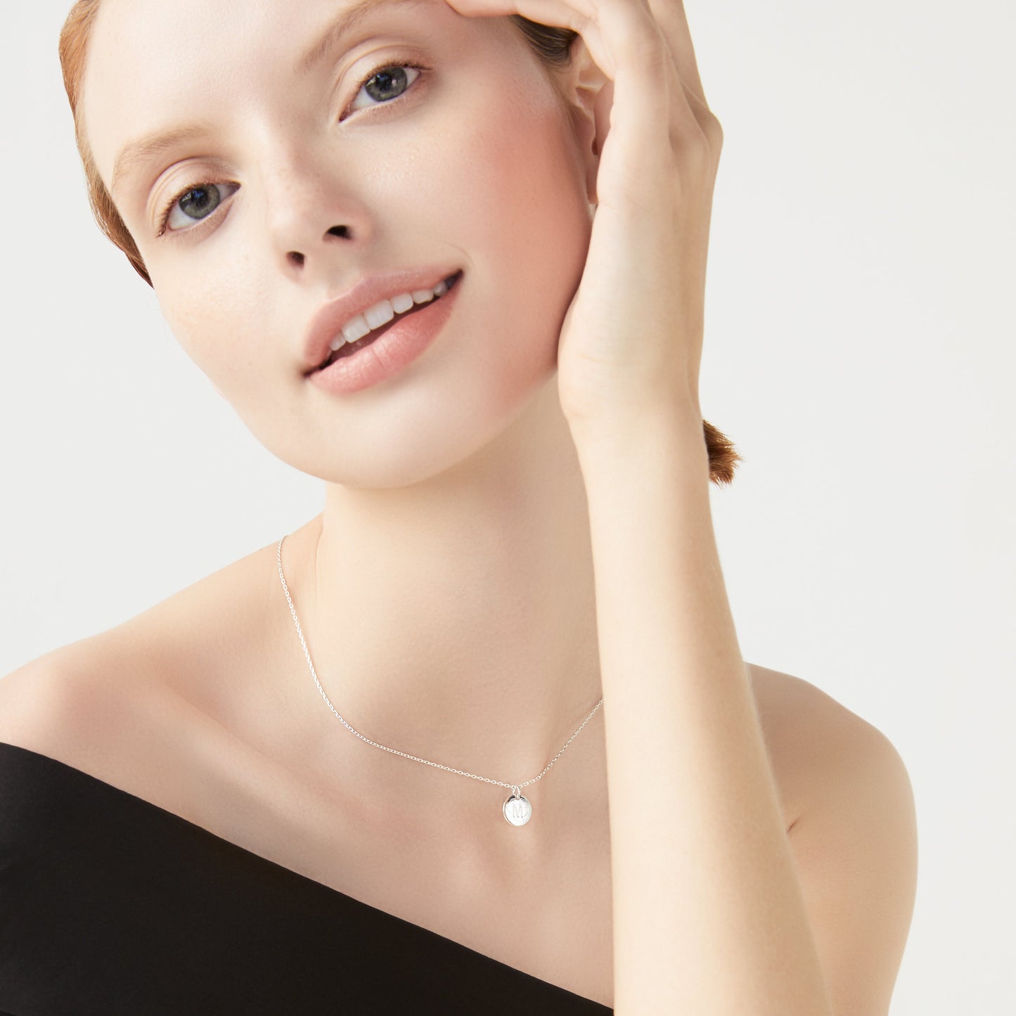 Adjustable Initial Pendant Necklace in Sterling Silver