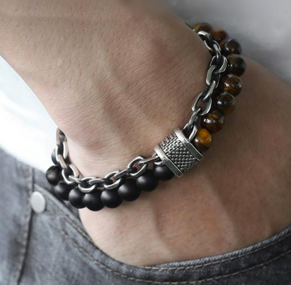 Stainless Steel & Beads Bracelet