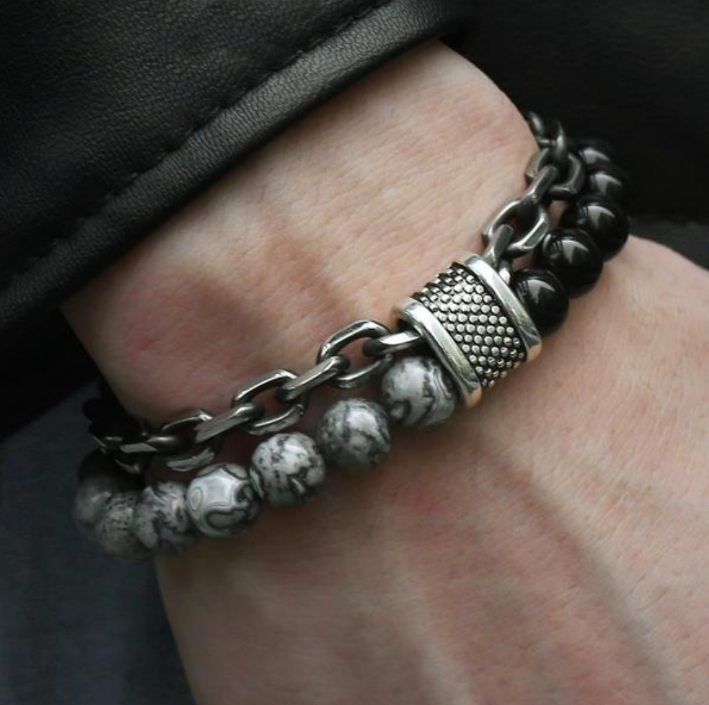 Stainless Steel & Beads Bracelet