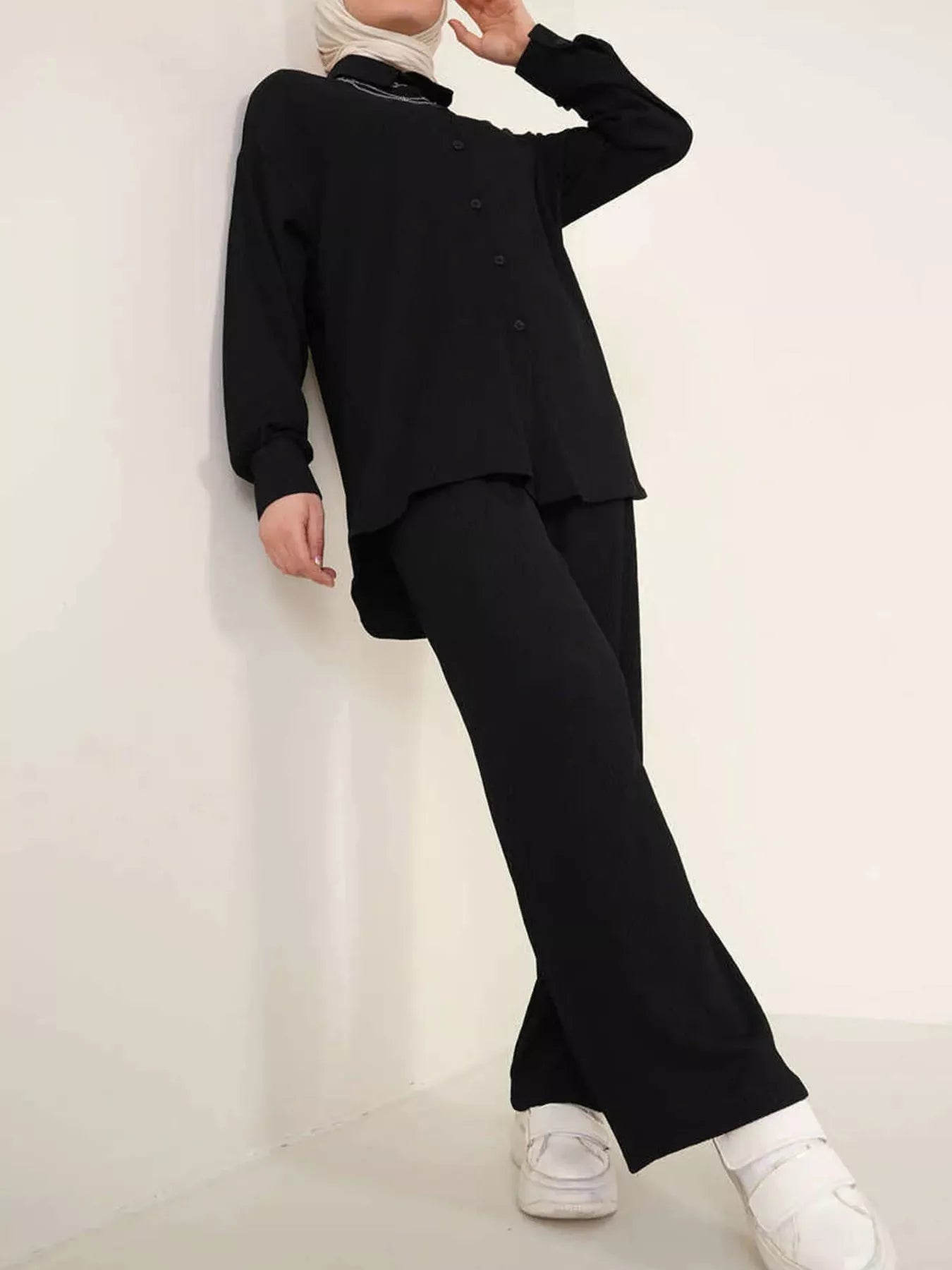 Button Up Long Sleeve Shirt and Pants Set