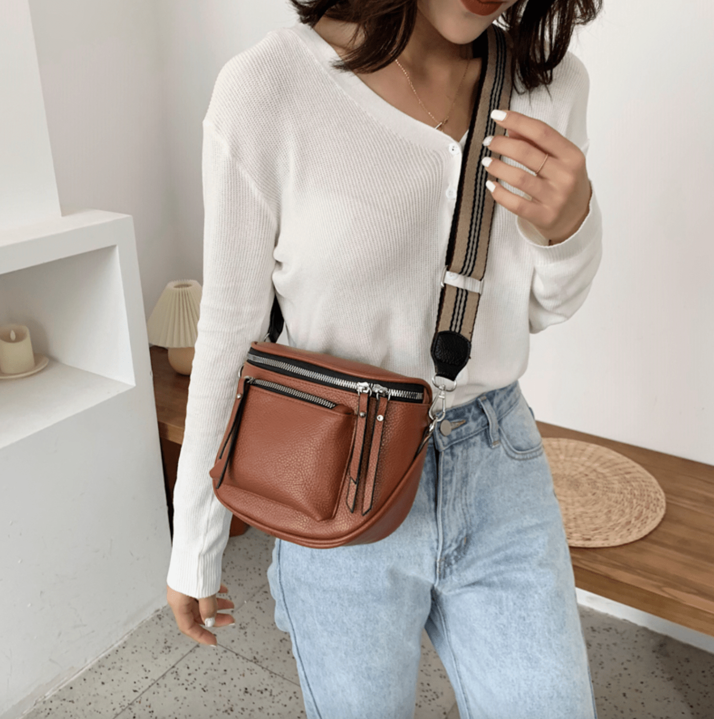 Bolsa Oxana de Couro Alça Transversal
