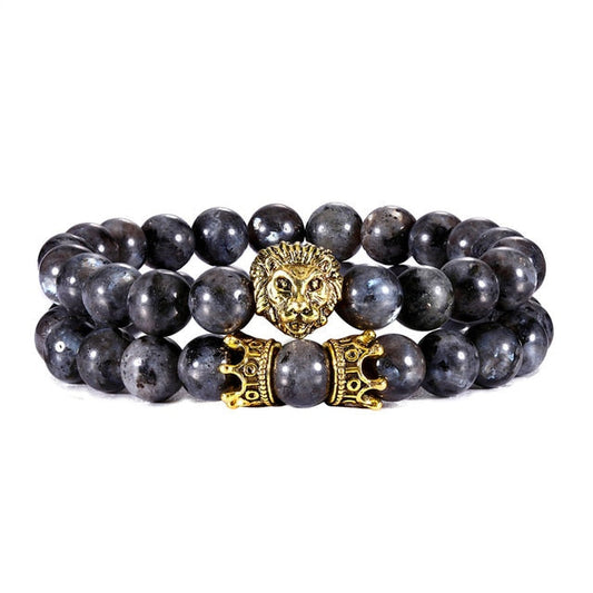 Lion Bracelet - Grey & Gold
