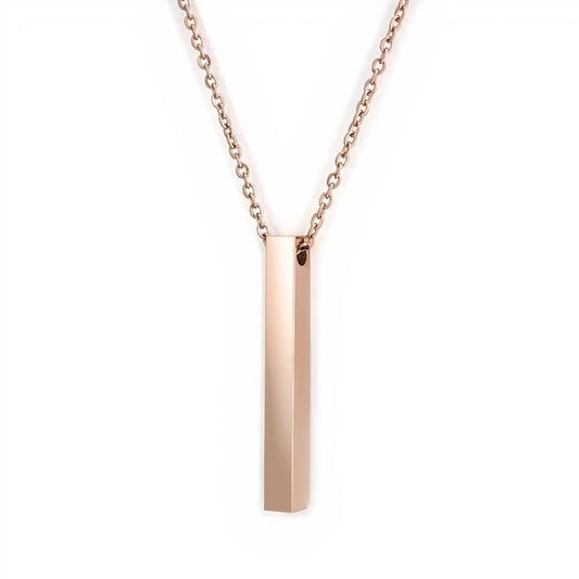 Block Necklace - Rose Gold