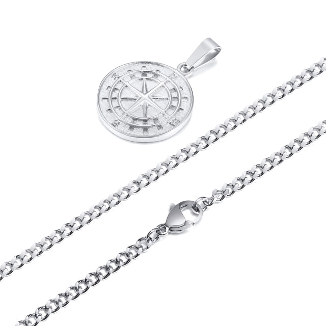 Compass Necklace - Silver