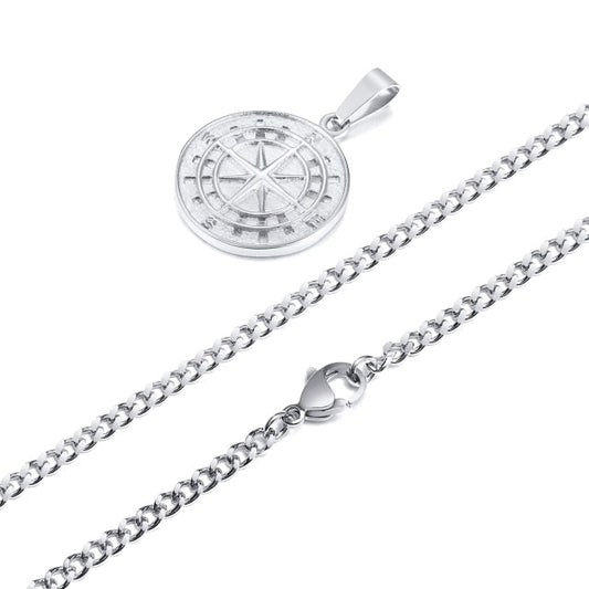 Compass Necklace - Silver