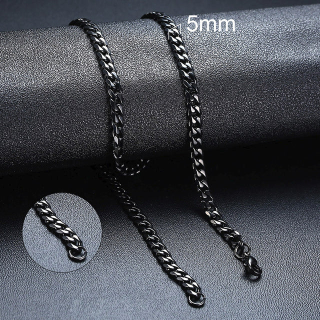Cuban Necklace Chain - Black