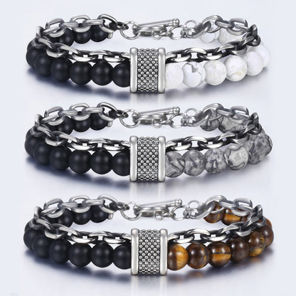 Stainless Steel & Beads Bracelet