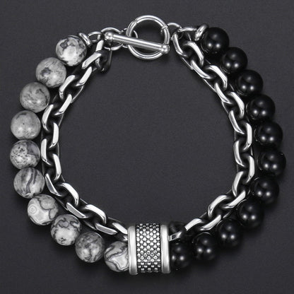Stainless Steel & Beads Bracelet